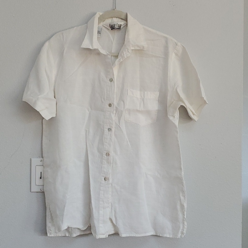 Carlie's Court linen short sleeve shirt